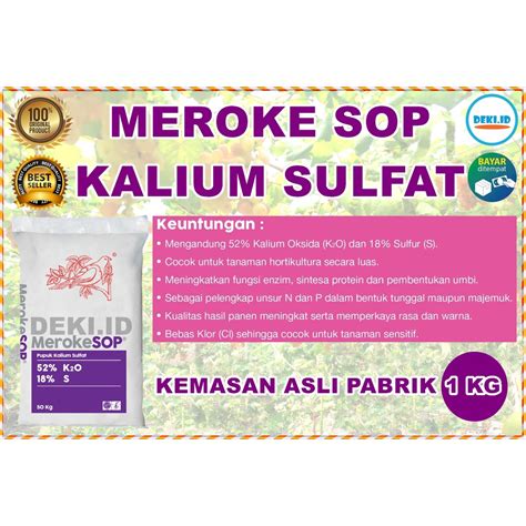 Jual Pupuk Meroke SOP 1 Kg Kalium Sulfate Hidroponik Grade Sulfat