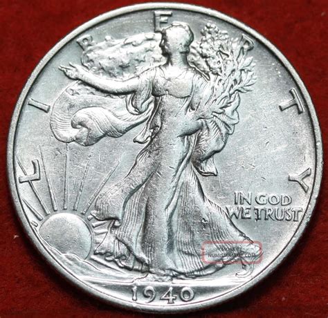 1940 S Silver Walking Liberty Half