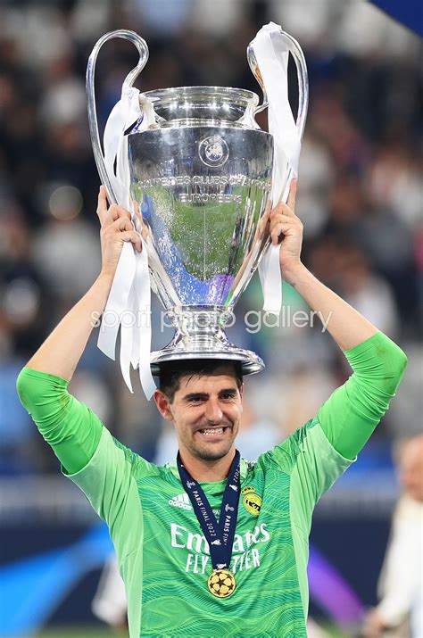 Thibaut Courtois Real Madrid Champions League Trophy Paris 2022 Images