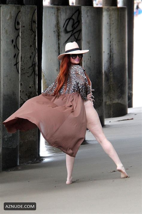 Phoebe Price Sexy For A Photoshoot In Malibu And Rocks A Nude Bikini Under A Printed Beach Cover