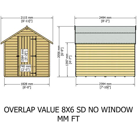 Shire 8 X 6ft Overlap Apex Garden Shed Wilko