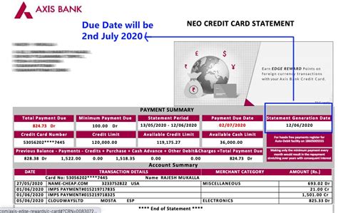 Understanding Your Axis Credit Card Statement