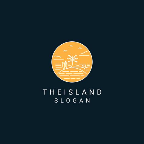 The island logo design icon template 13785670 Vector Art at Vecteezy