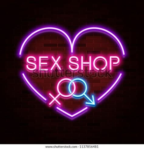 Sex Shop Logo Neon Realistic Text Stock Vector Royalty Free Shutterstock