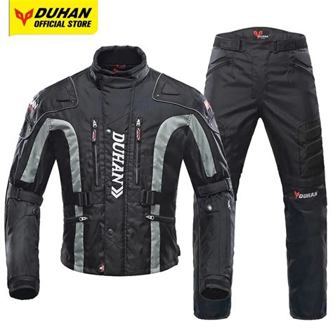 DUHAN Ensemble Veste Et Pantalon De Moto Pour Homme Imperm Able