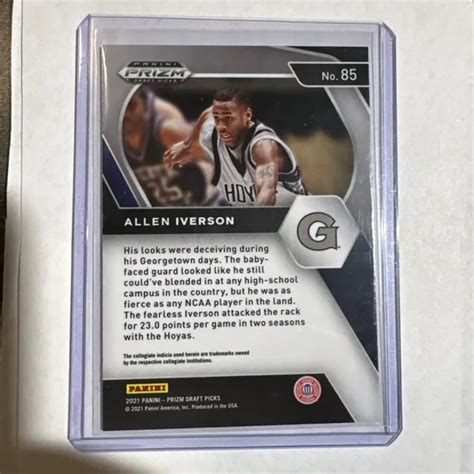 2021 PANINI PRIZM Draft Picks Carte Allen Iverson 85 Georgetown Hoyas