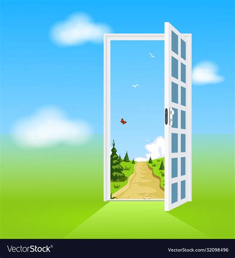 Open door to nature Royalty Free Vector Image - VectorStock