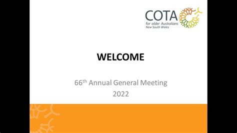 Cota Nsw Annual General Meeting Part Youtube