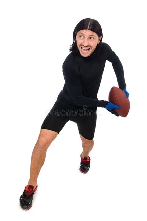 Man Playing American Football Stock Image Image Of Adult Recreation