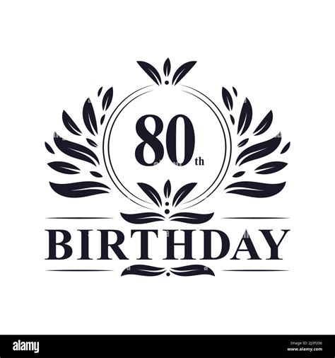 80th Birthday Design Luxurious Golden Color 80 Years Birthday