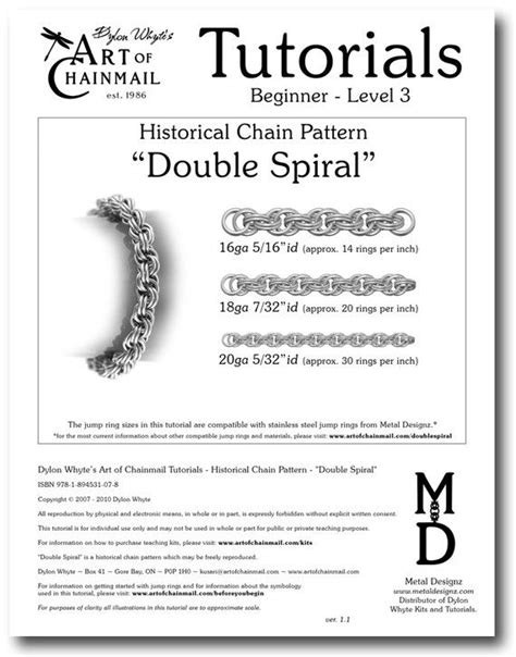 Chain Tutorial Double Spiral Pattern PDF By Dylonwhyte On Etsy Jump