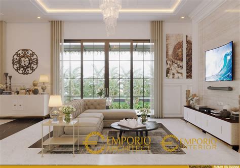 Desain Ruang Keluarga Interior Rumah Classic Lantai Ibu Susana Di