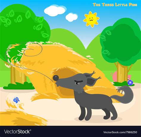 The Three Little Pigs 4 The Big Bad Wolf Vector Image