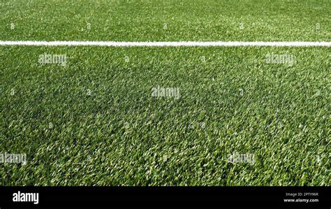 Soccer Field For Championship The Marking Of The Football Field On The Green Grass White Line