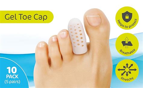 Protectoe Toe Protector Gel Toe Cap For 2nd 3rd Toes Pack Of 10