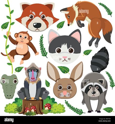 Set of mix animal character illustration Stock Vector Image & Art - Alamy