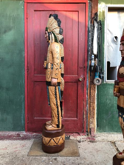 John Gallagher Foot Carved Wooden Cigar Store Indian Statue Etsy