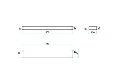 Thermorail 12V Straight Square Single Heated Towel Bar Matte Black