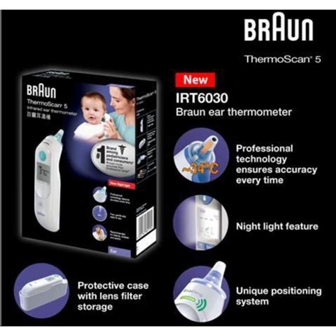 ORIGINAL BRAUN Thermometer Thermoscan 5 IRT 6030 FREE Len Filter