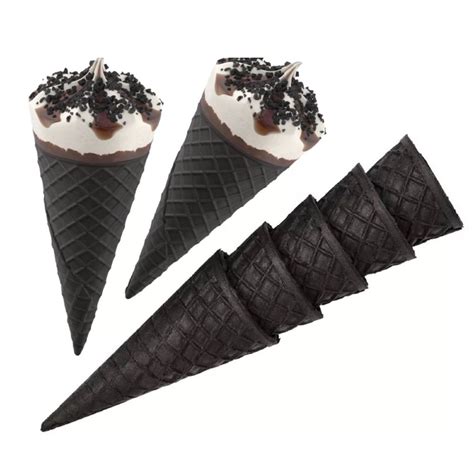 Вафельный рожок 110мм для мороженого черный (225шт/кор)