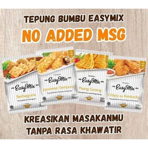 Jual Easy Mix Sriboga Tepung Bumbu Tanpa Msg Shopee Indonesia