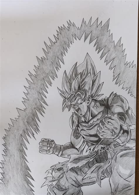 Enraged super saiyan Goku in pencil (Done by me) : r/Dragonballsuper