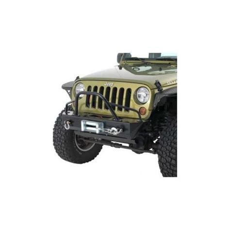 Front Stubby Winch Bumper W Pre Runner Brush Guard And 3 4 D Ring Mounts 2007 2017 Jeep Wrangler