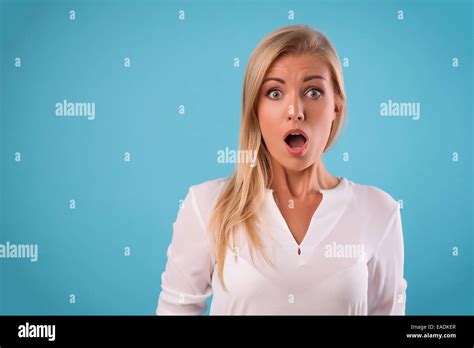 Lovely Blonde Wearing White Blouse Stock Photo Alamy