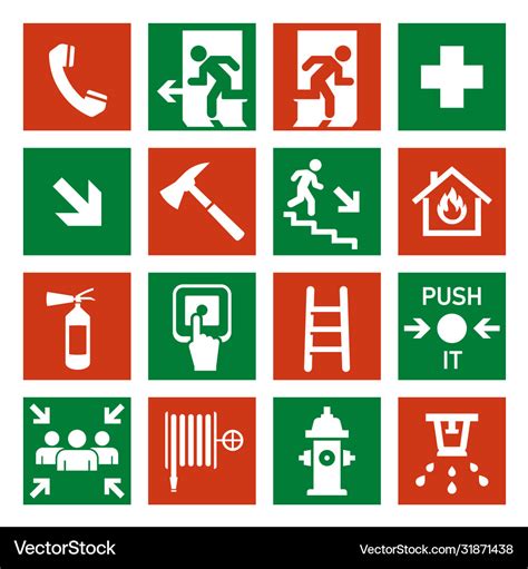 Fire safety icon security alarm signs Royalty Free Vector