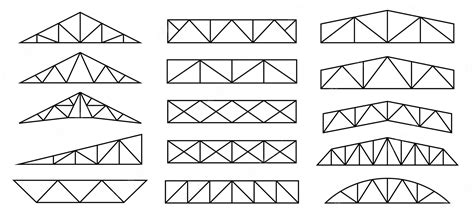 Premium Vector Set Of Roof Metal Trusses Constructions Icons Of