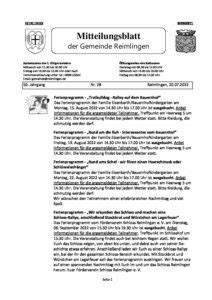 Nr Mitteilungsblatt Gemeinde Reimlingen