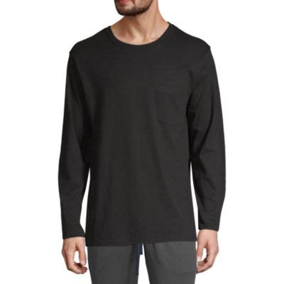 Stafford Blended Long Sleeve Crew Neck T Shirt Color Black Jcpenney