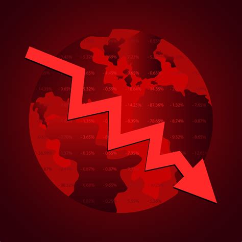 Global Recession Background Illustration Of Economic Recession With Red Arrow Symbol Falling