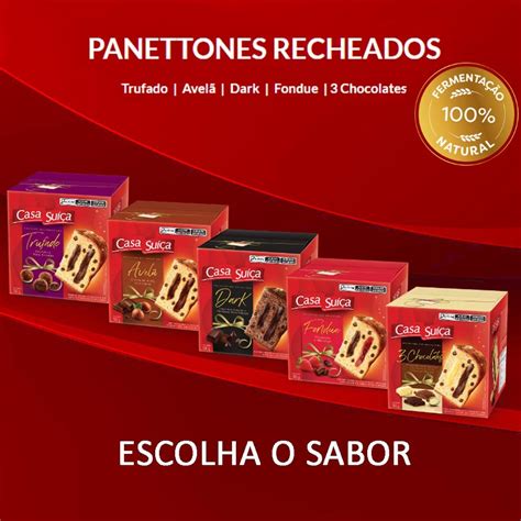 Panetone Recheado Natal Trufado Avel Morango Dark Ou Chocolates