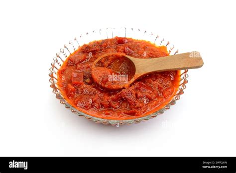 Hot Chili Paste Isolated Spicy Gochujang Red Chilli Pepper Sauce Harissa Puree Sambal Chili