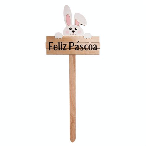 Placa Coelho Feliz P Scoa Cm X Cm Cromus Rizzo Rizzo Embalagens