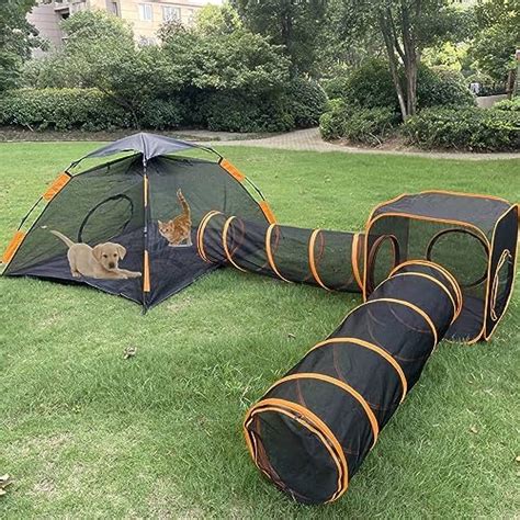 Amazon Fhiny Outdoor Cat Enclosures In Cat Tent With Tunnel