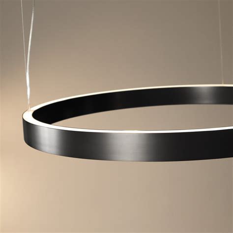 HALO Up Down Slim LED Suspended Ring Light Brushed Black Lightinova