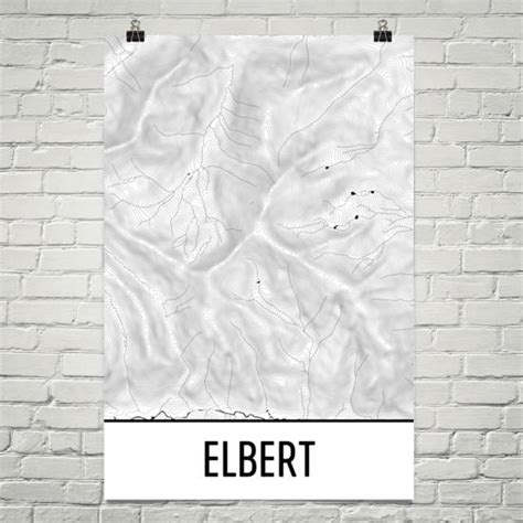 Mount Elbert Topographic Map Art – Modern Map Art