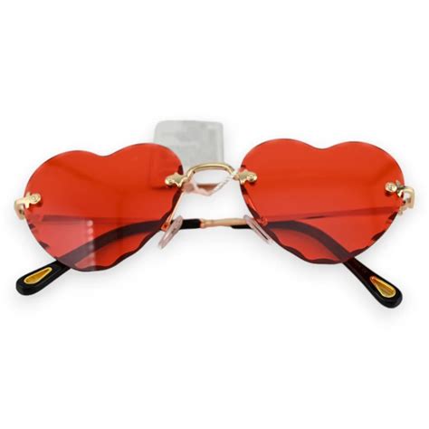 Red Hippie Heart Glasses