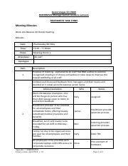 Assessment Task Three Meeting Minutes Pdf Karen Vargas Id