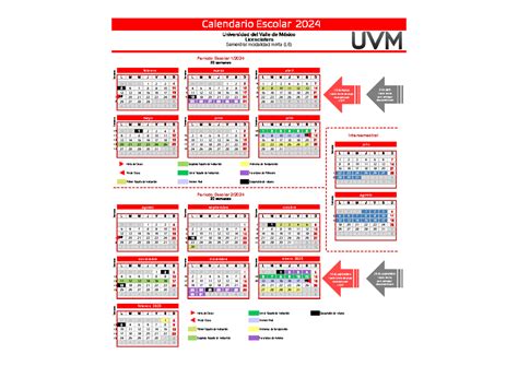 Calendario Uvm L Enero Febrero Marzo Abril L M M J V S D L M