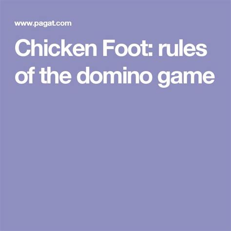 Chicken Foot Rules Printable