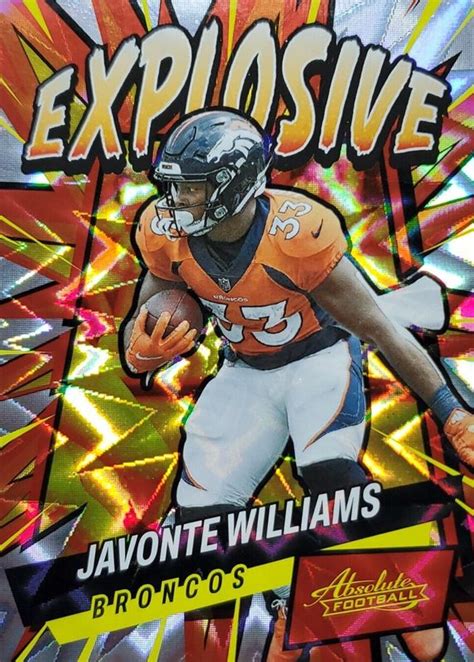 Javonte Williams 2022 Absolute E22 Explosive Price Guide Sports Card