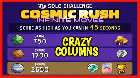 Cosmic Rush Crazy Columns 2650 Score Solo Challenge Cosmic Rush