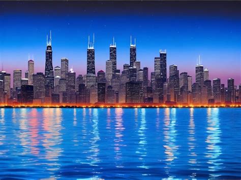 Premium Ai Image Beautiful View Of Chicago Skyline