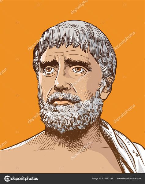 Retrato Arte L Nea Thales Miletus Pre Socr Tico Fil Sofo Griego