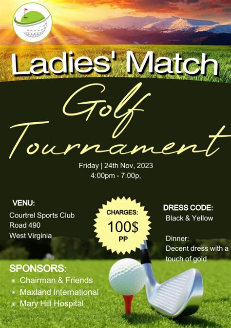 Ladies Match Golf Tournament Flyer Ad Template Postermywall