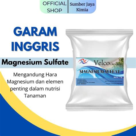 Jual Velco Epsom Salt Garam Inggris Kg Magnesium Sulfate Mgso