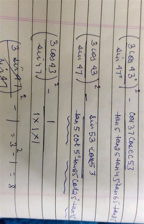 Left 3 Cos 3 Circ Right 2 Evaluate Left Frac